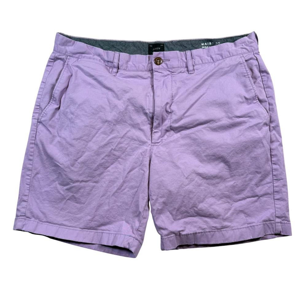 J.Crew Chino Shorts Mens Size 35 Purple Stretch Cotton Flat Front Casual